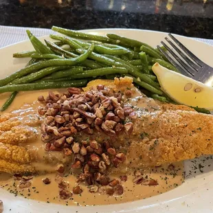 Pecan crusted catfish meunière!
