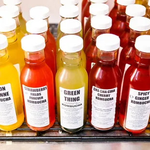 a variety of juices