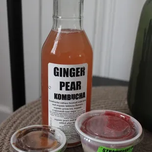 Ginger pear kombucha and raw pies