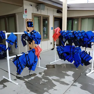 Life jackets ready for use.