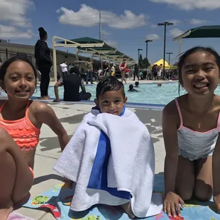 Sun bathing before they take another dip!