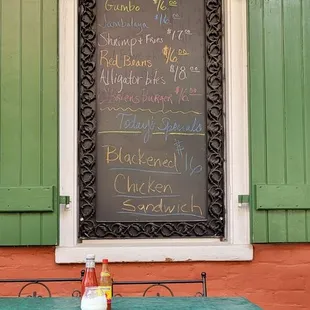 A simple menu, done right: Gumbo, jambalaya, shrimp & fries, red beans, alligator bites, O'Brien's burger and blackened chicken