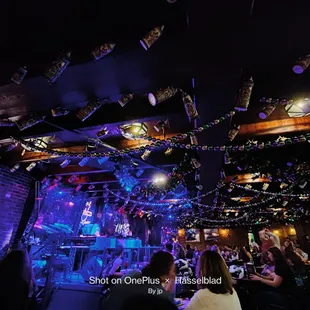 a band playing on stage