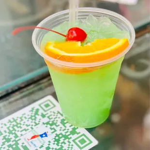 a drink in a plastic cup