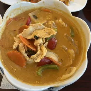 C4 Panang Curry plus chicken and three stars