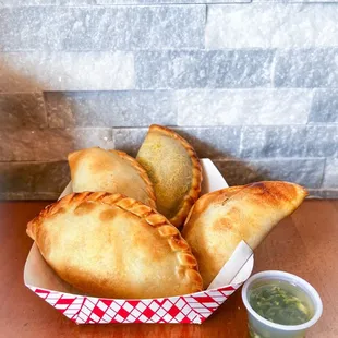 Assortment of empanadas.
