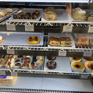 Inside the desserts display case