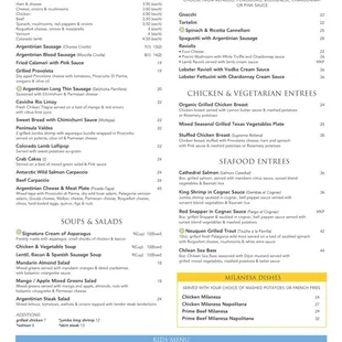 Dinner Menu page 1