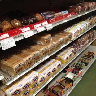 Bread and sweet treats.