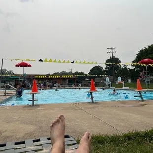 6 foot deep end and two lifeguards on duty.