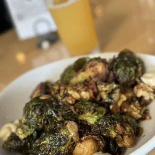 Hazy pale ale. Brussel sprouts!
