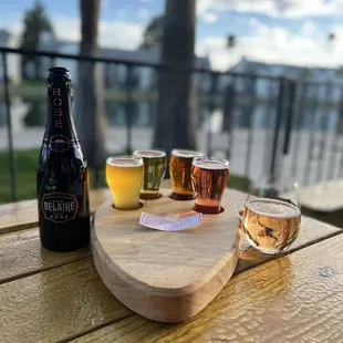 Sparkling rose and a beer flight