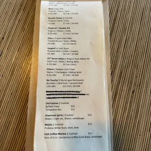 menu