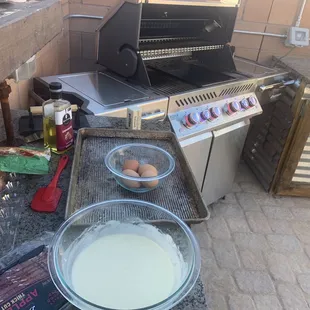 Cooked breakfast on the new toy