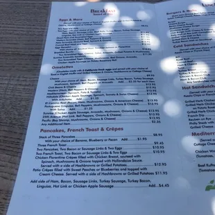 menu