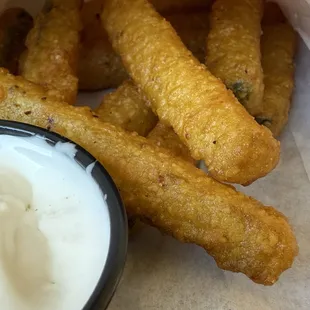 Fried Zuchinnis are amazing! The crispy batter is one of a kind!