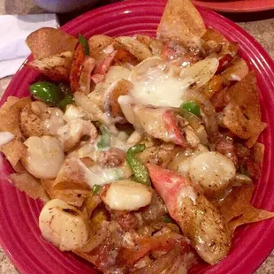These #Seafood #Nachos where just #decadent.Tasty #Mexican in #Tennessee!  #delicious #appetizer #travel