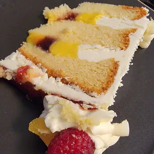 a piece of cake on a plate