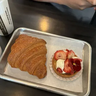 Croissant and Strawberry Rhubarb Tart