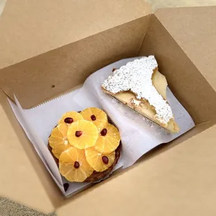 two pastries in a box
