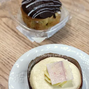 Individual New York Cheesecake ($6.49) and Individual Raspberry Cream Puff ($6.49)