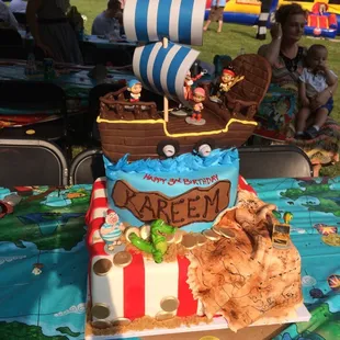 My sons jake the pirate 3rd birthday cake