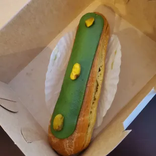 Pistachio eclair