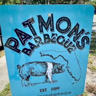 a sign for patmon&apos;s barbeque