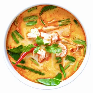 Tom yum soup with shrimp