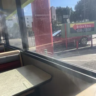 I saw this car ordering from outside after the female cashier with glasses told me that the drive thru wasn't working doesn't working.