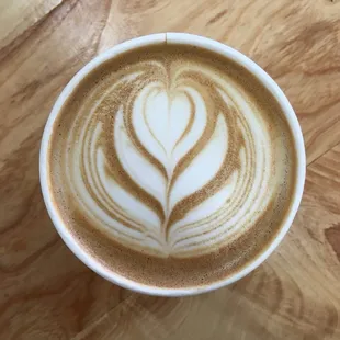 Mocha with organic milk and espresso.