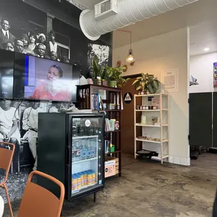the interior of a coffee shop