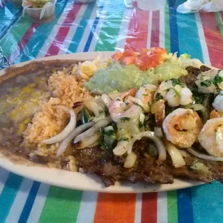 Shrimp and Steak Plate