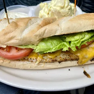 Walleye Sandwich with Potato Salad