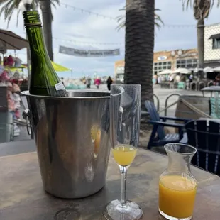 Champagne and orange juice