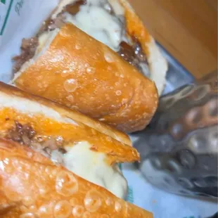 French dip sandwich and tots