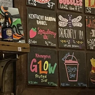 Some of the draft beer offerings