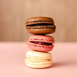 a stack of macarons