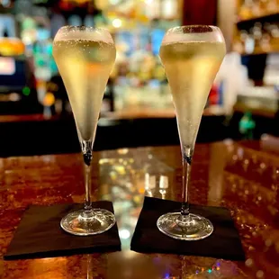 two glasses of champagne