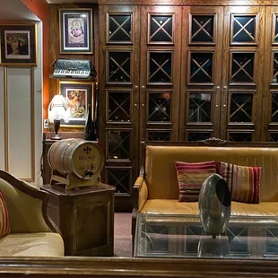 One of several seating areas