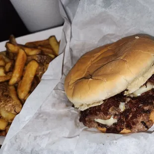 It's a double burger  with American cheese