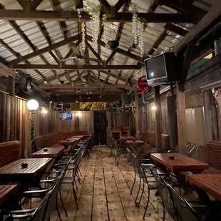 the inside of the pub