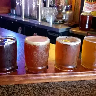 Flight of beer.