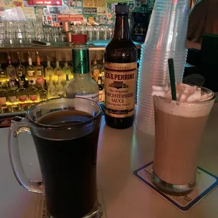 a cup of coffee and a drink