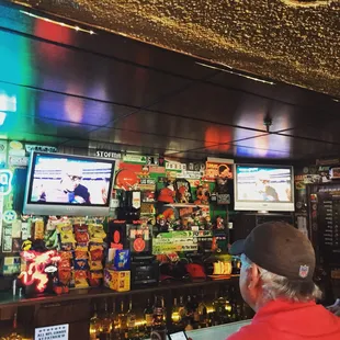 a man sitting at the bar