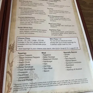 menu