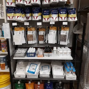 shelves of products