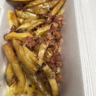 Cheese fries w/bacon