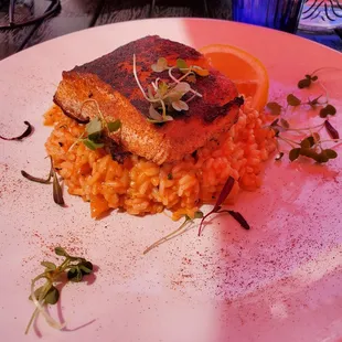 Lunch Special: Tomato Risotto w/ Salmon