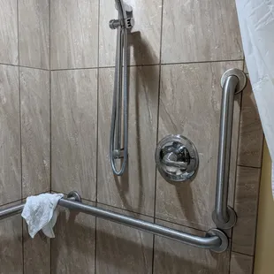 No shelf in shower.